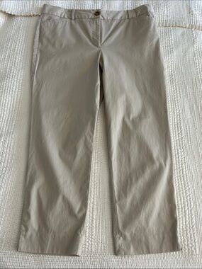 Talbots Cropped Straight-Leg Pants in Light Taupe